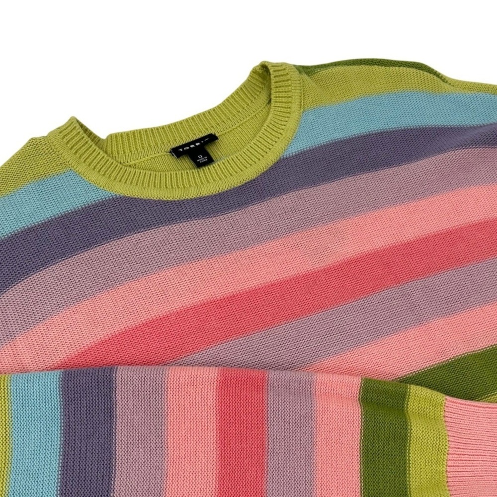 Torrid Harley Stripe Multi Pullover Sweater Crew Neck Cotton Blend Size 0 L 12